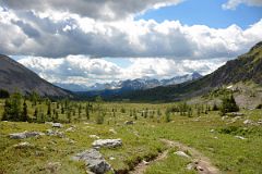 18 Citadel Pass With View To Terrapin Mountain, Mount Assiniboine With Summit in Clouds, Nestor Peak On Hike To Mount Assiniboine